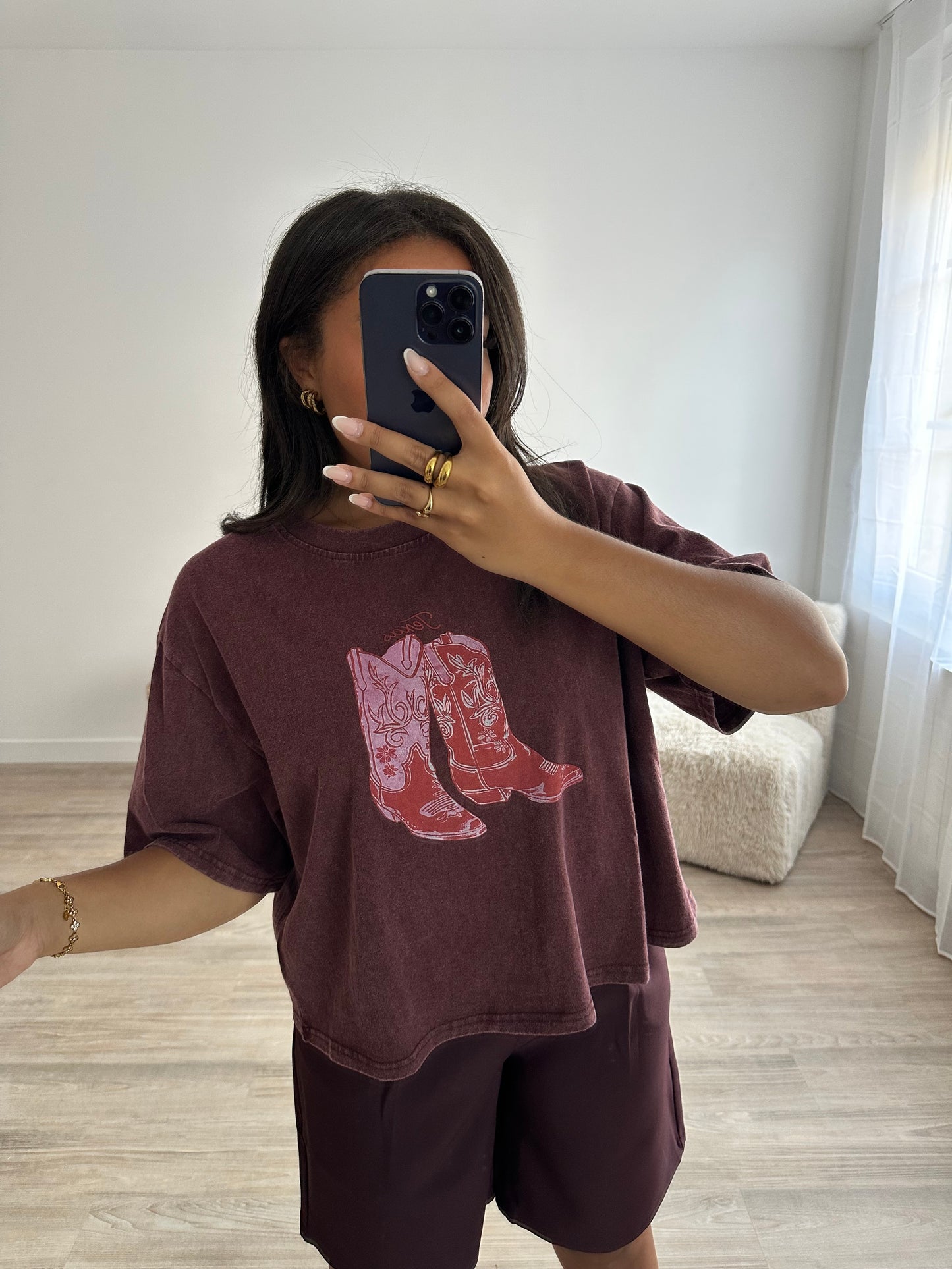 T-shirt santiag bordeaux