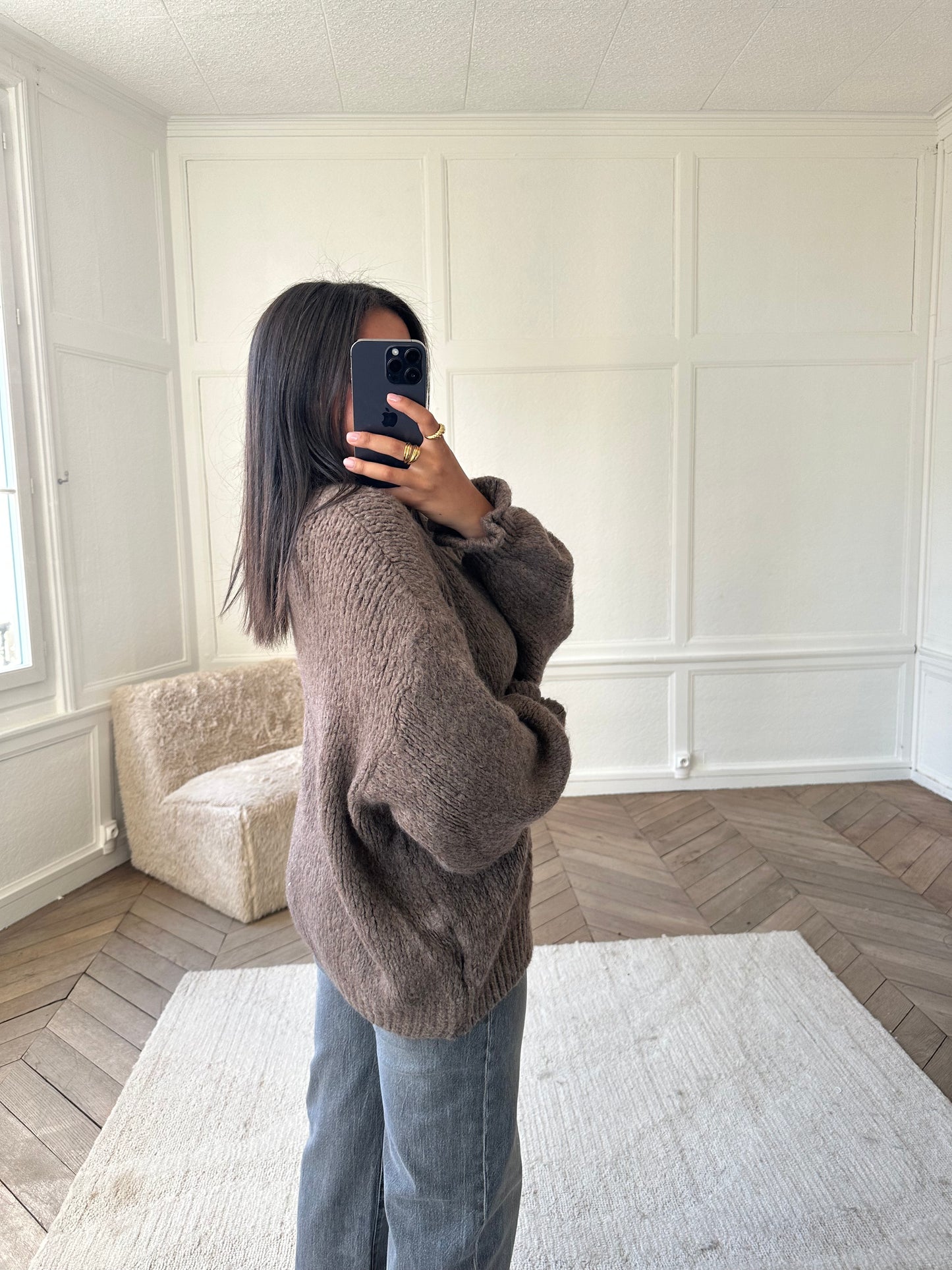 Gilet oversize Léonie - choco