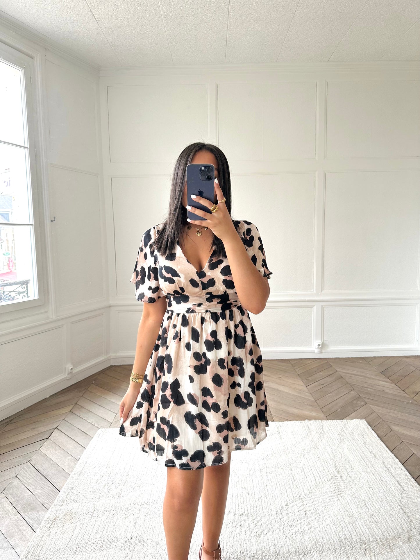 Robe satinée léopard