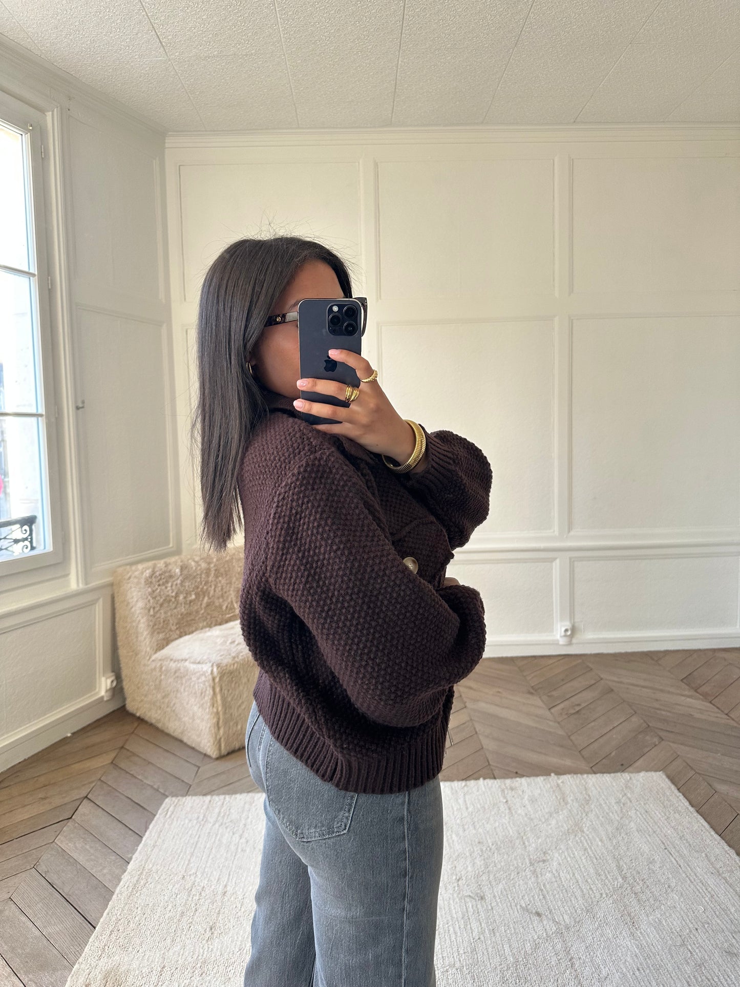 Veste gros gilet - marron