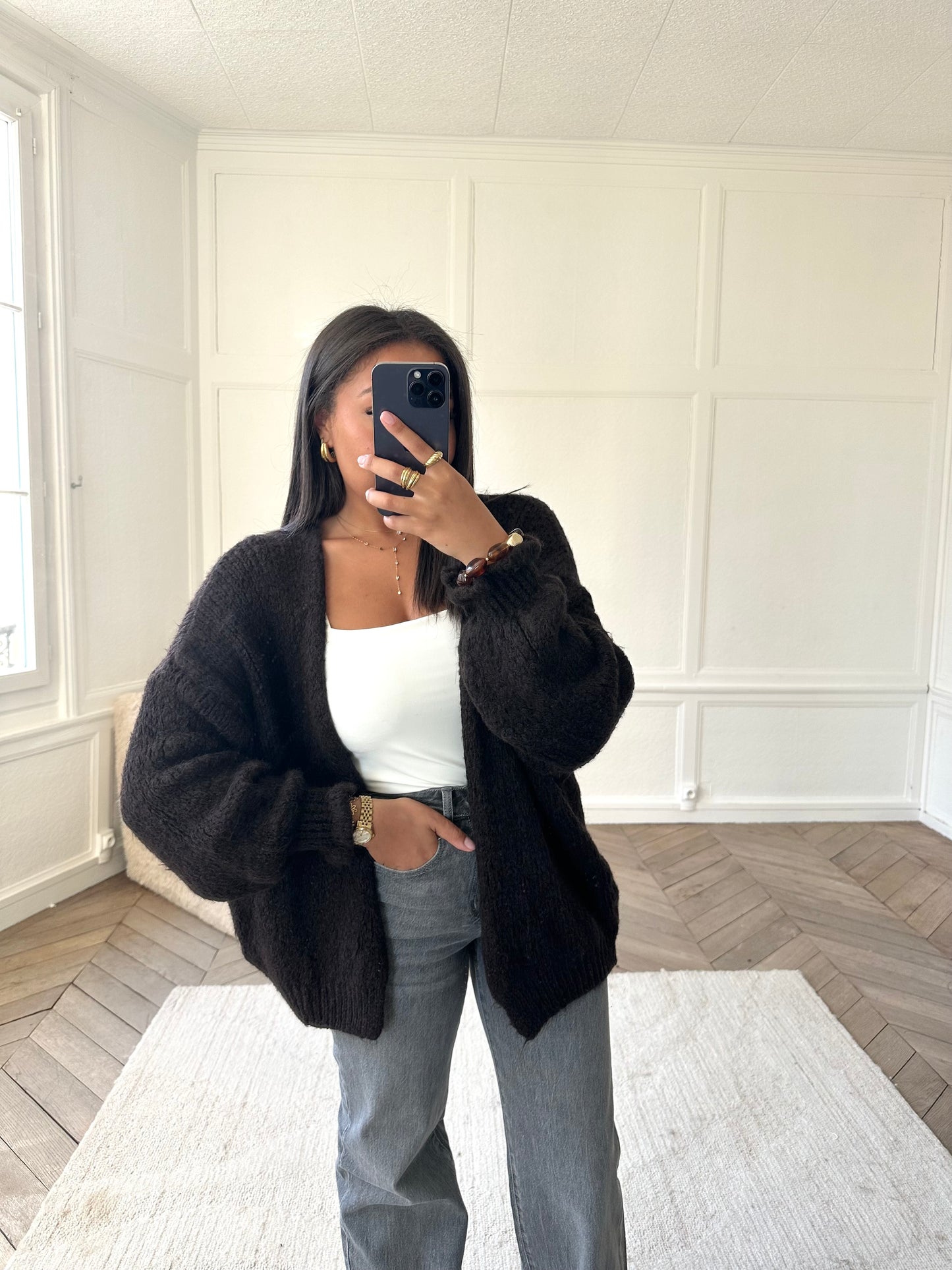 Gilet oversize Léonie - marron foncé