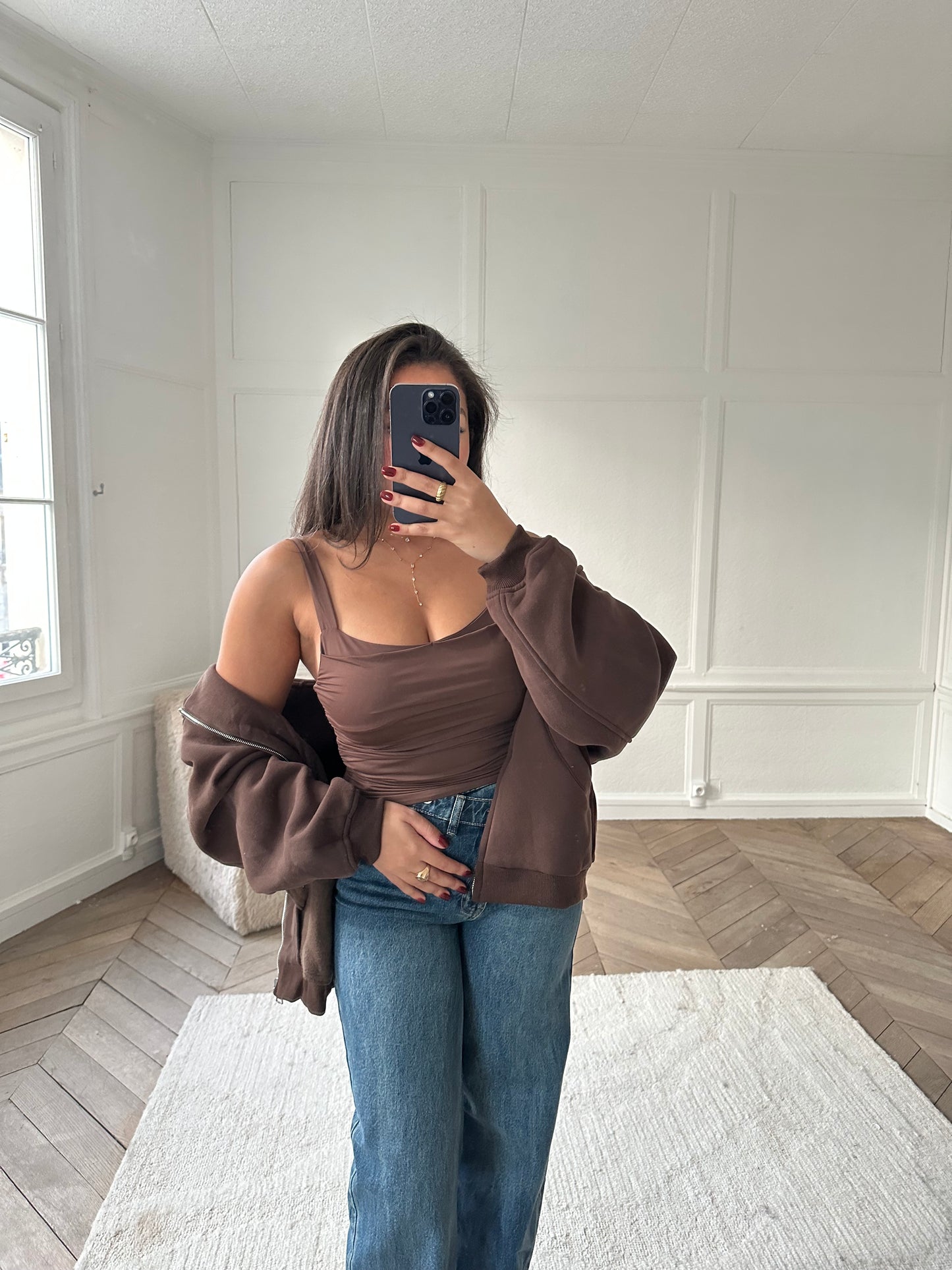 Débardeur drapé Angie - marron