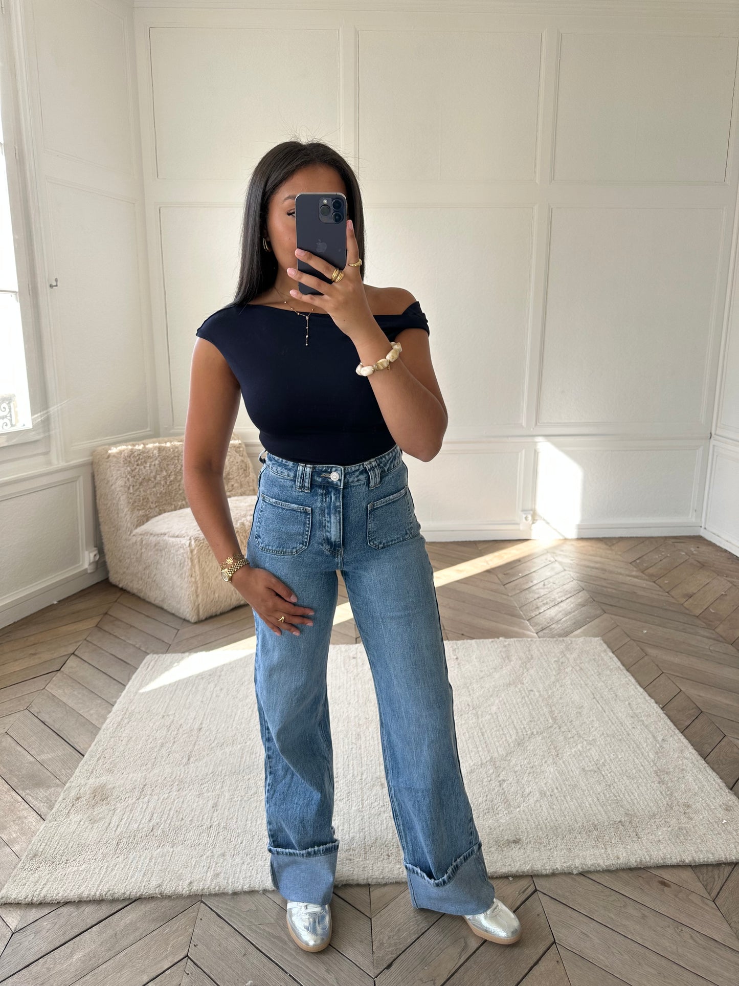 T-shirt asymétrique - marine