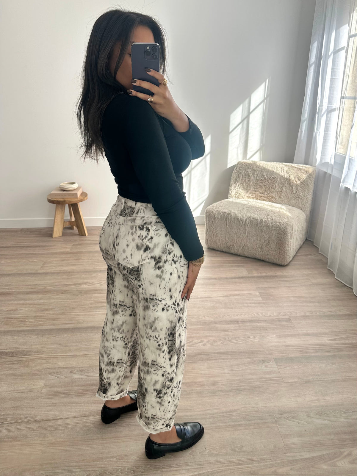 Pantalon barrel imprimé