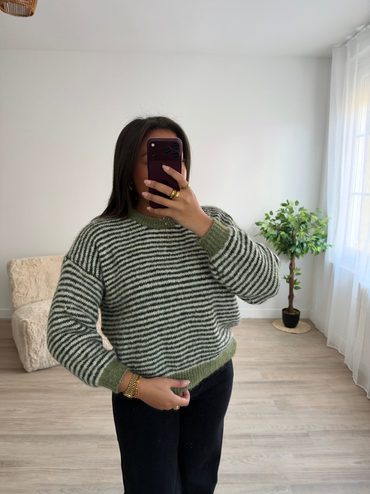 Pull rayé Idalia - vert
