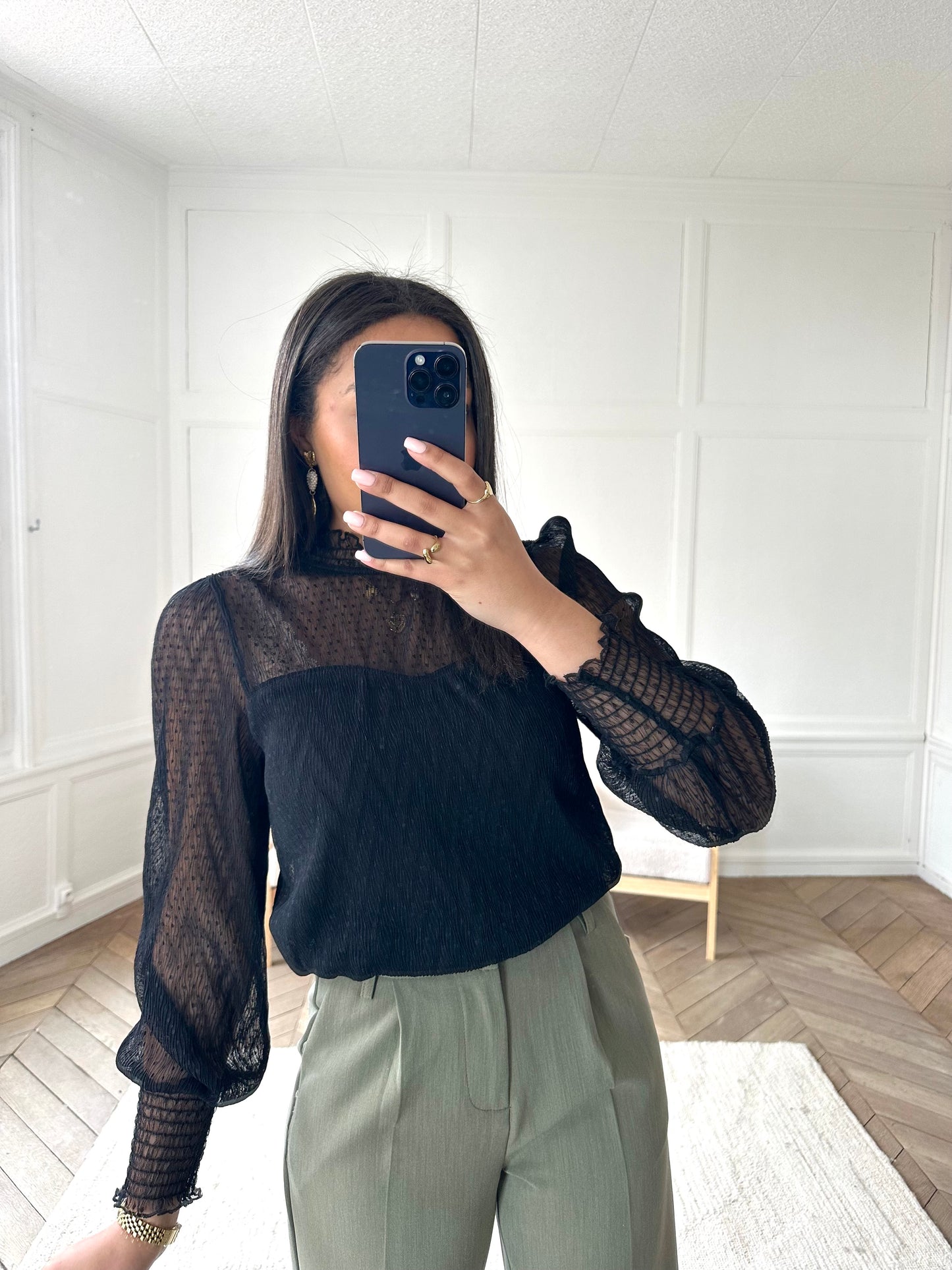 Blouse plumetis - noir