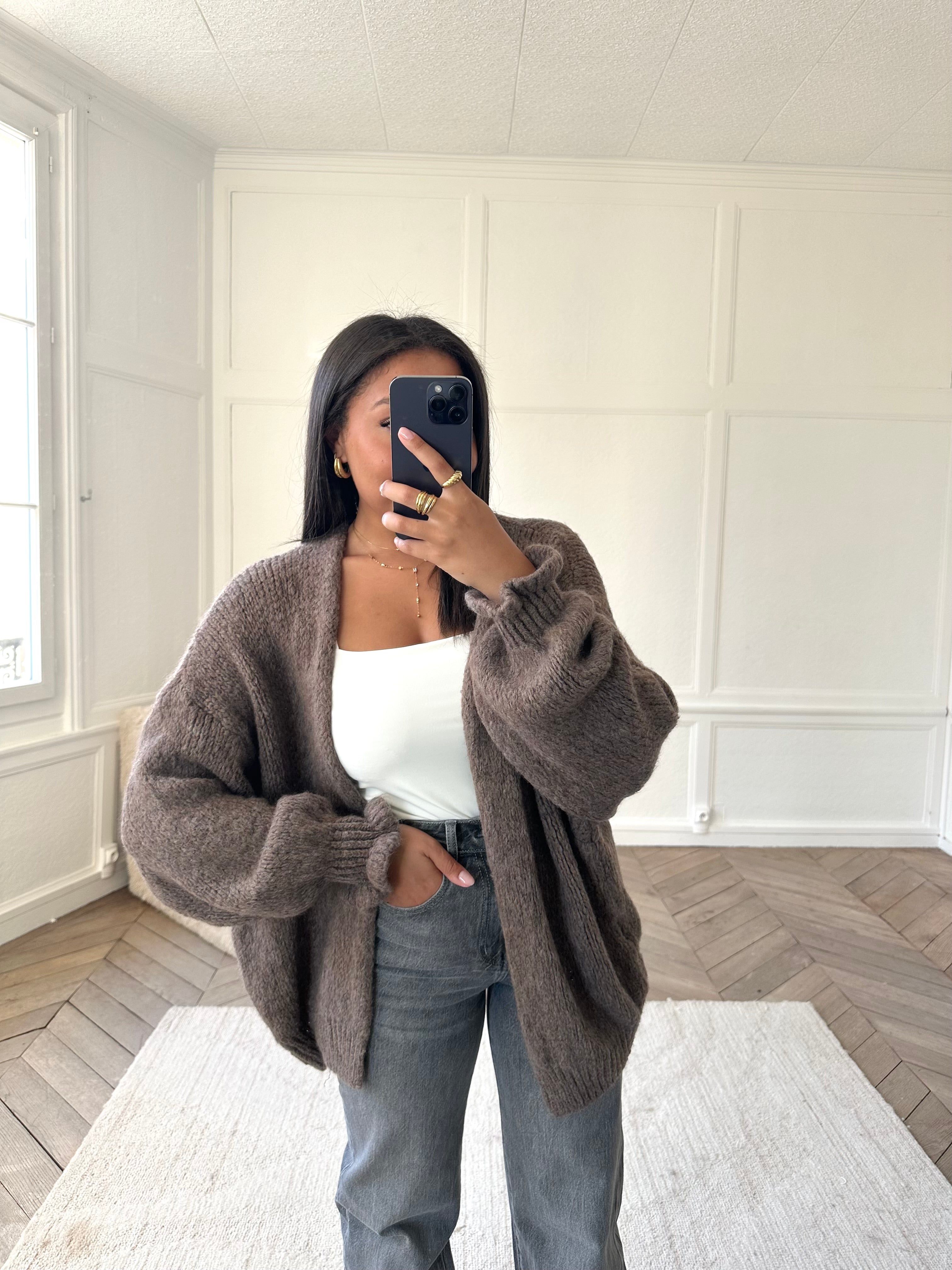 Gilet oversize Léonie - choco