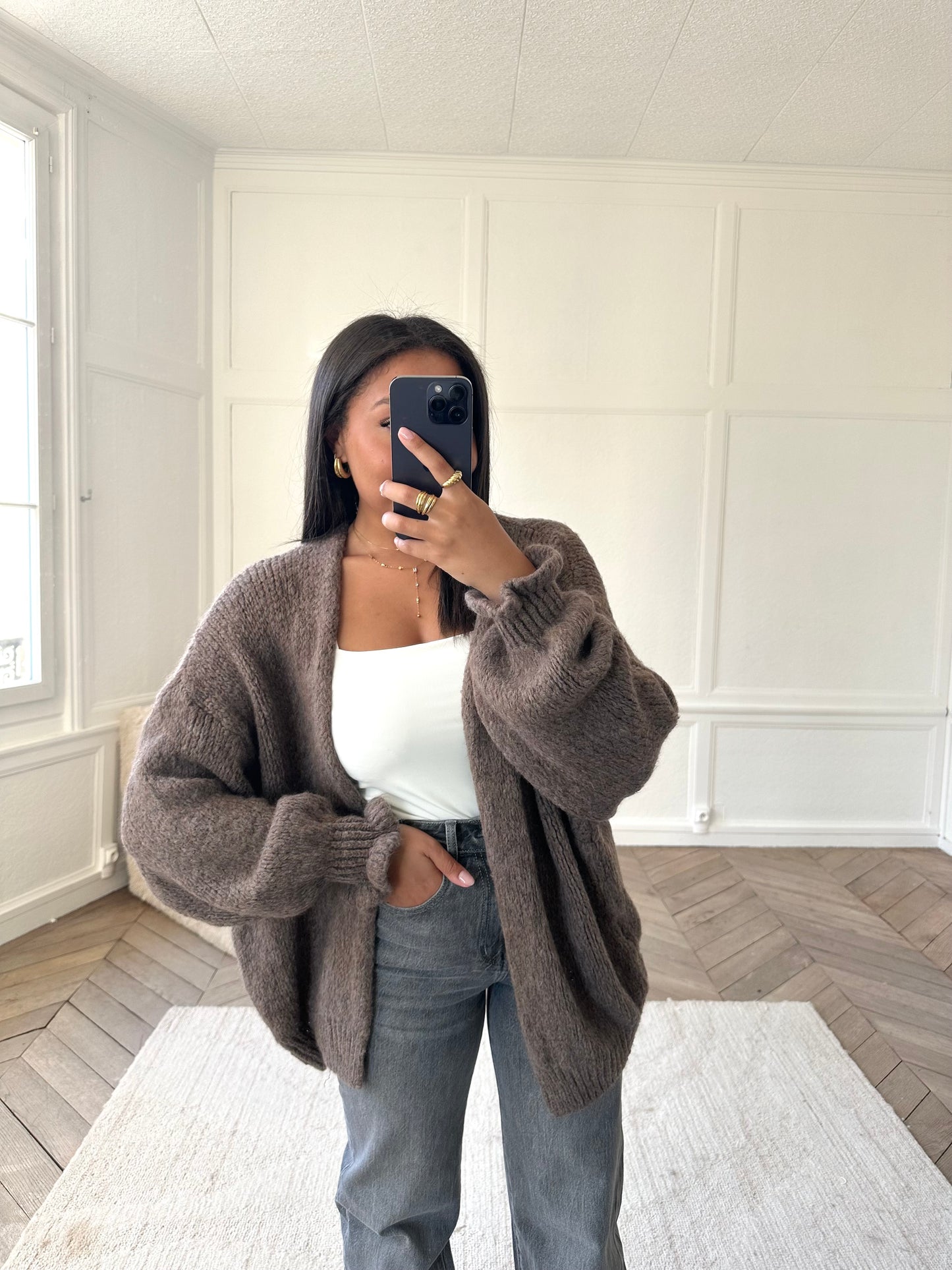 Gilet oversize Léonie - choco