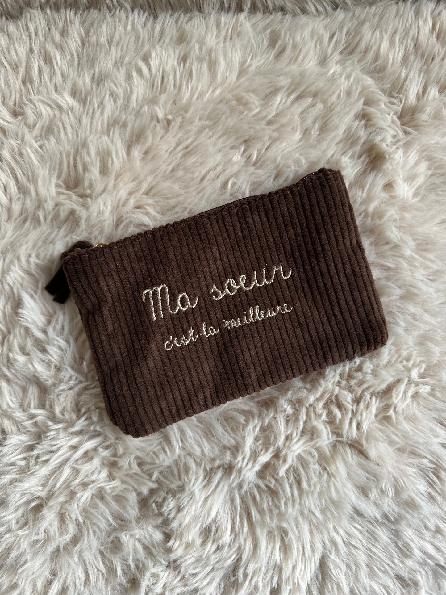 Pochette velours - ma soeur