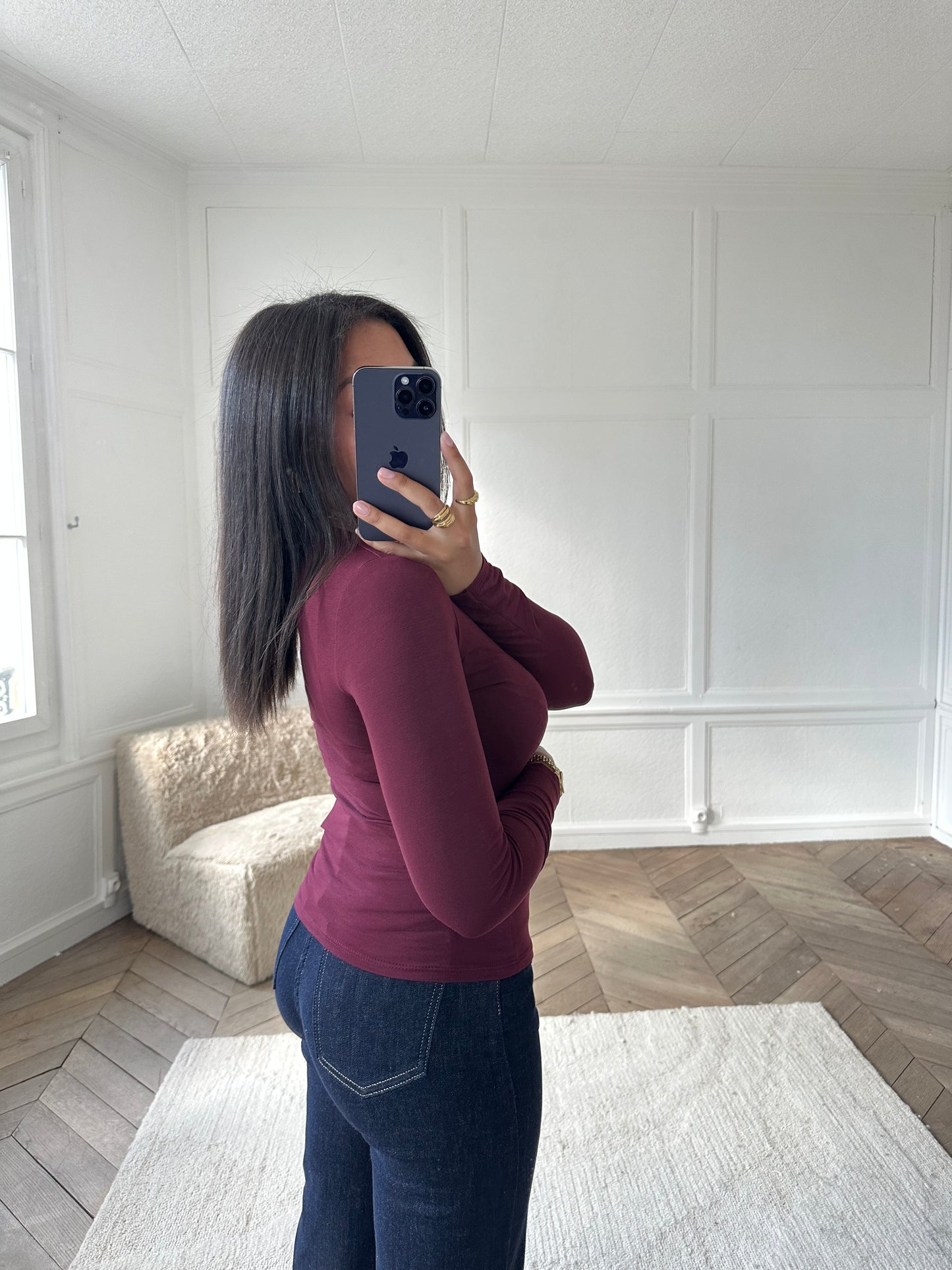 Top asymétrique - bordeaux