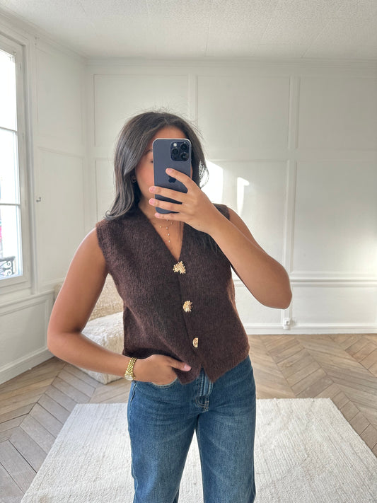 Gilet sans manches Andrea - marron