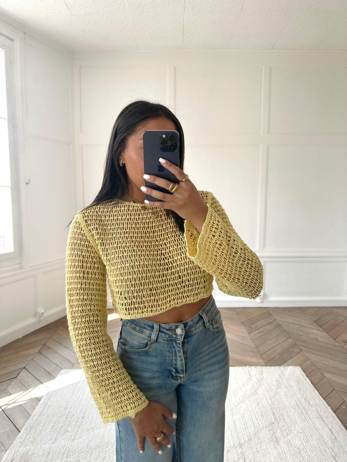 Top en crochet Yvan - jaune