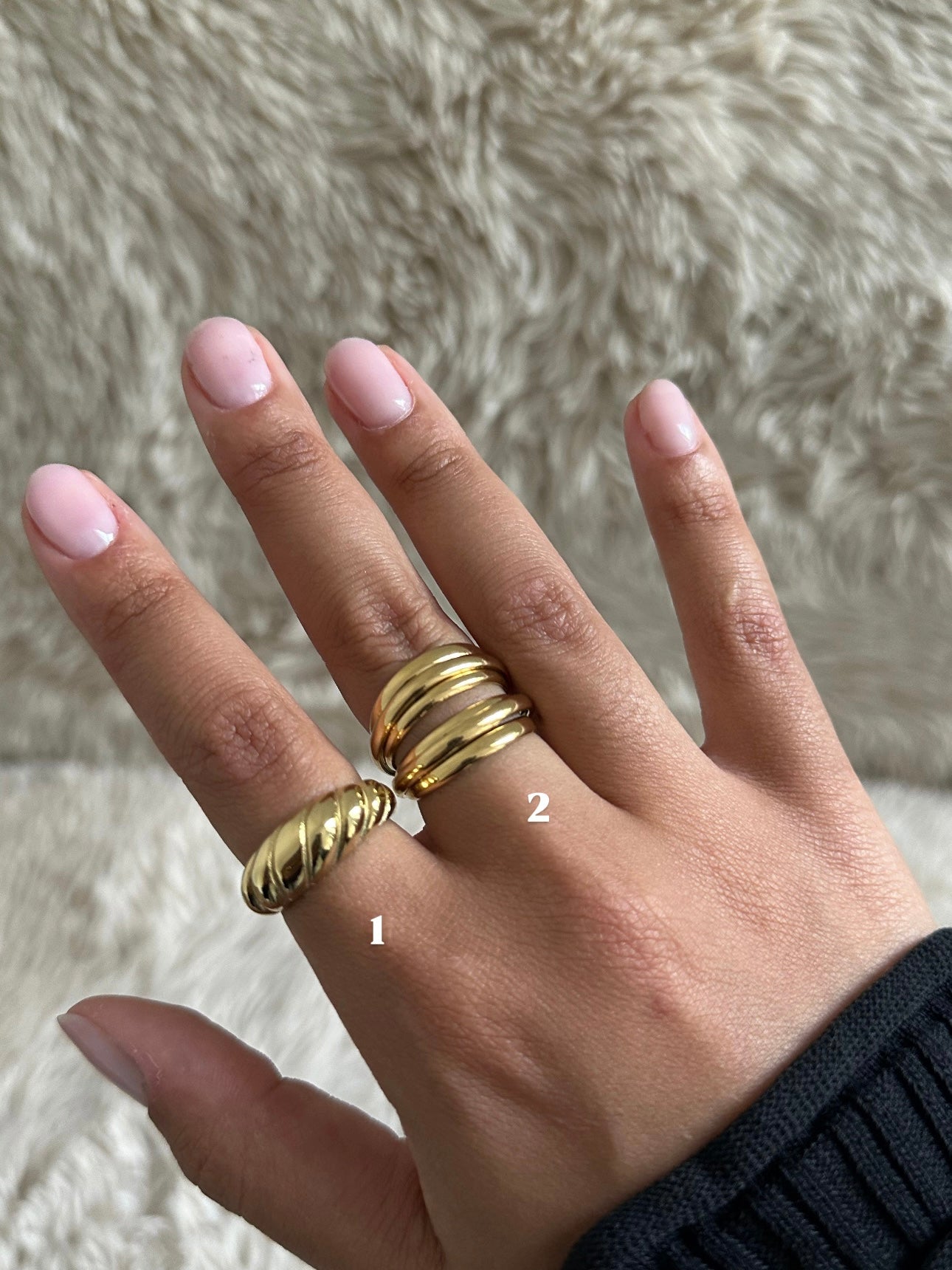 Bague en acier inoxydable dorée