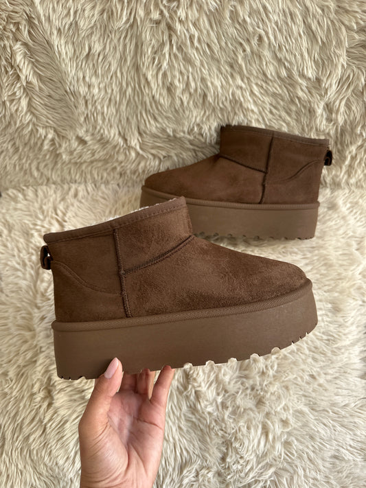 Bottines fourrées marrons