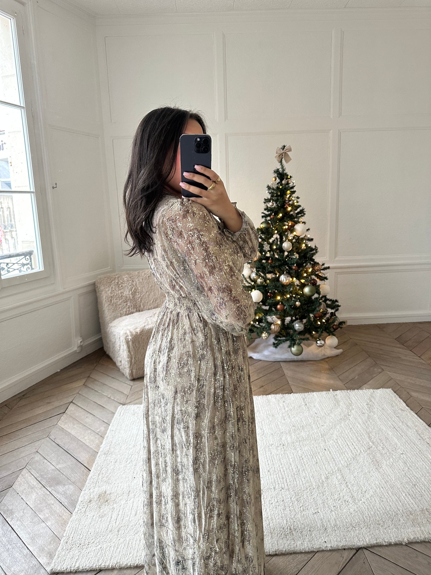 Robe longue dorée (S au 4XL)