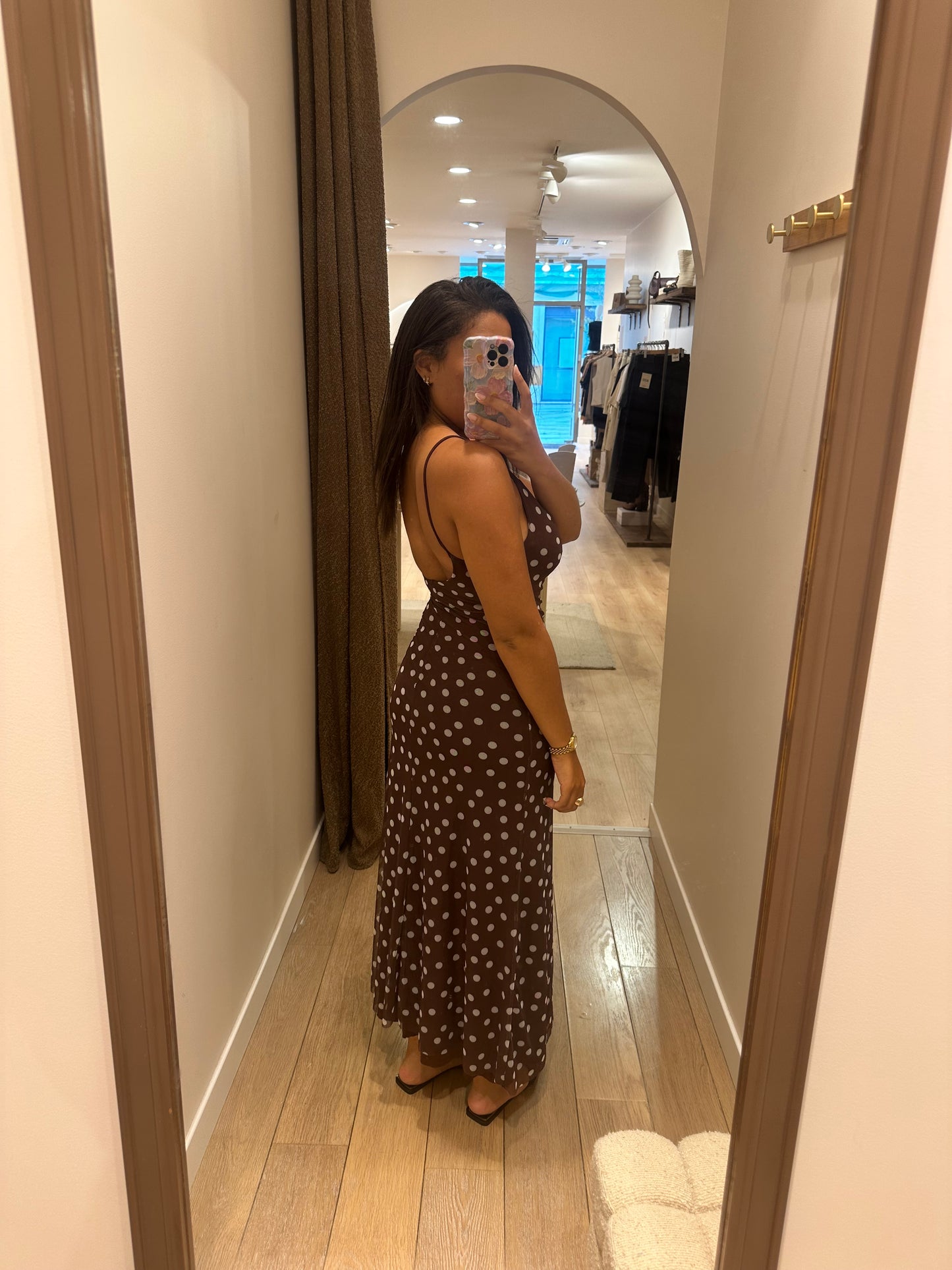 Robe à pois - marron