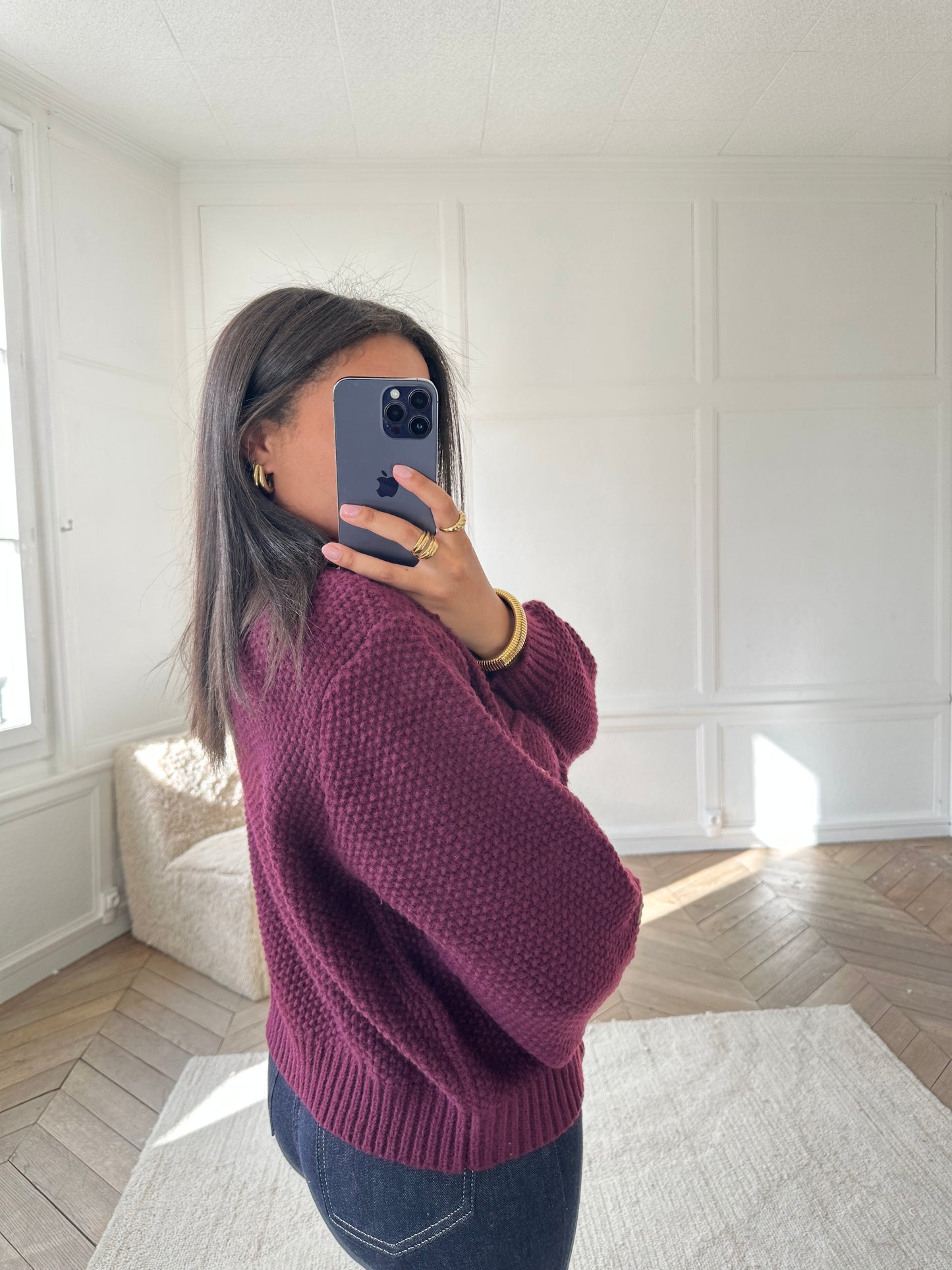 Veste gros gilet - bordeaux