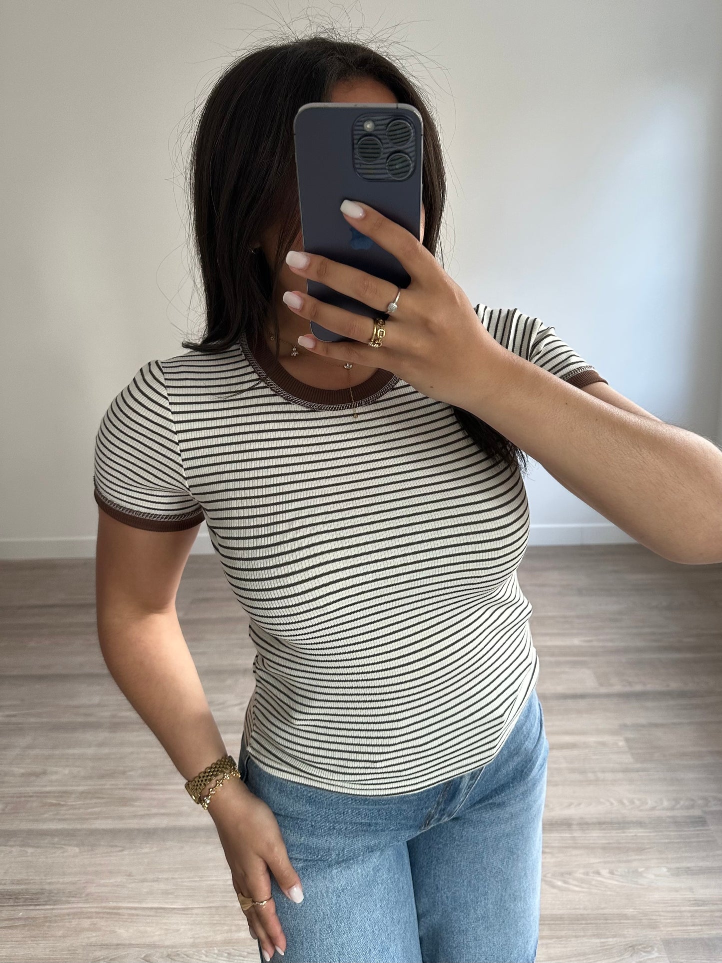 T-shirt rayé Gwen - marron