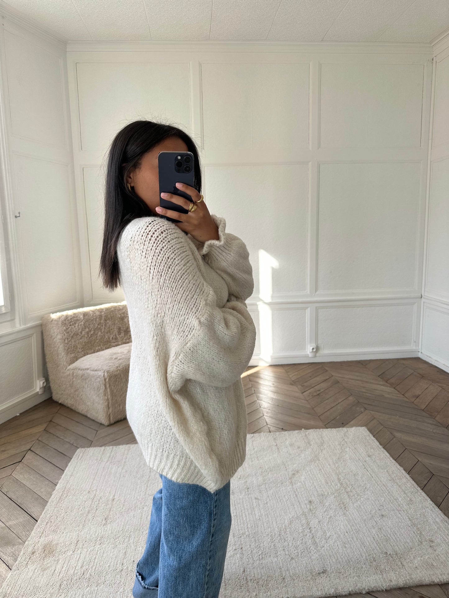 Gilet oversize Léonie - écru