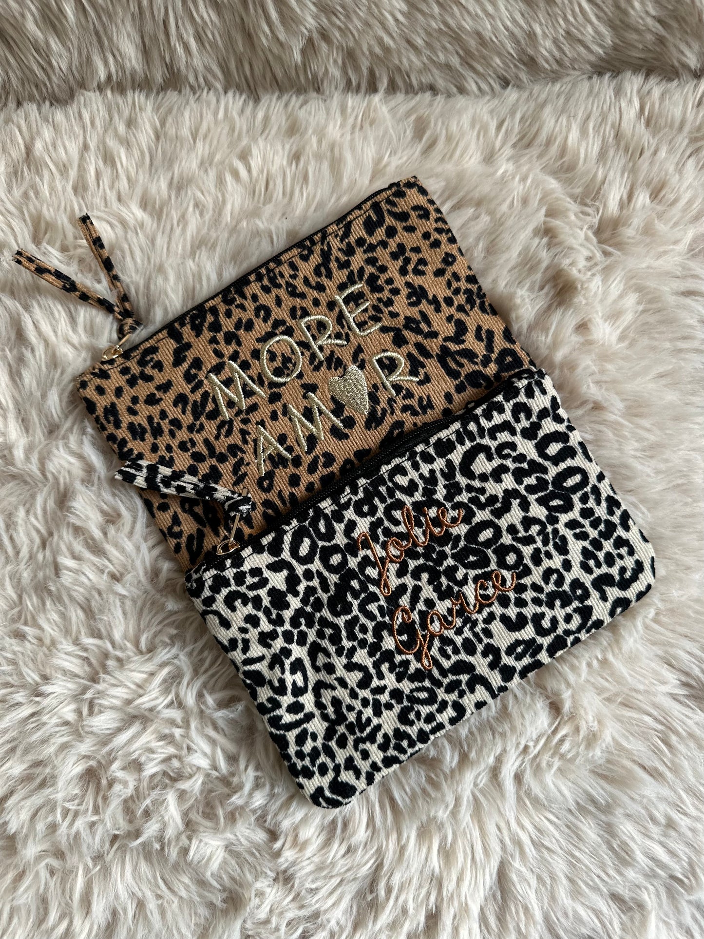 Pochette velours - léopard