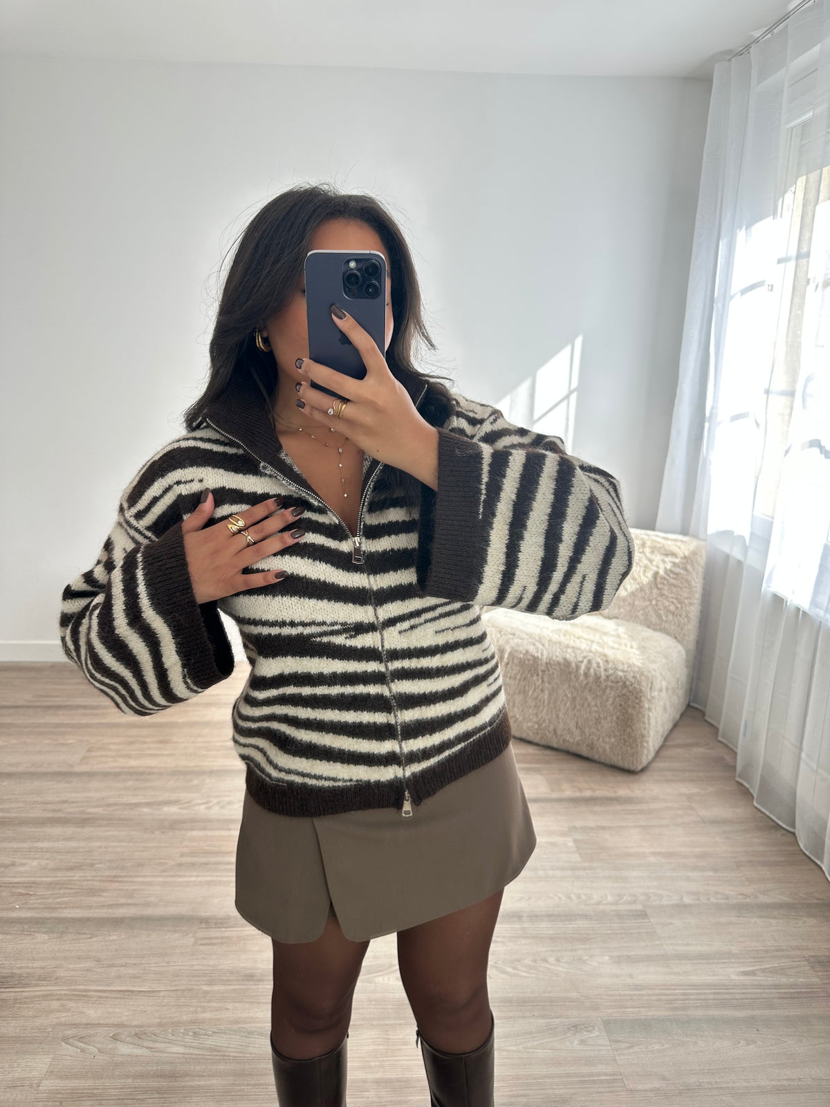 Gilet zebra - marron