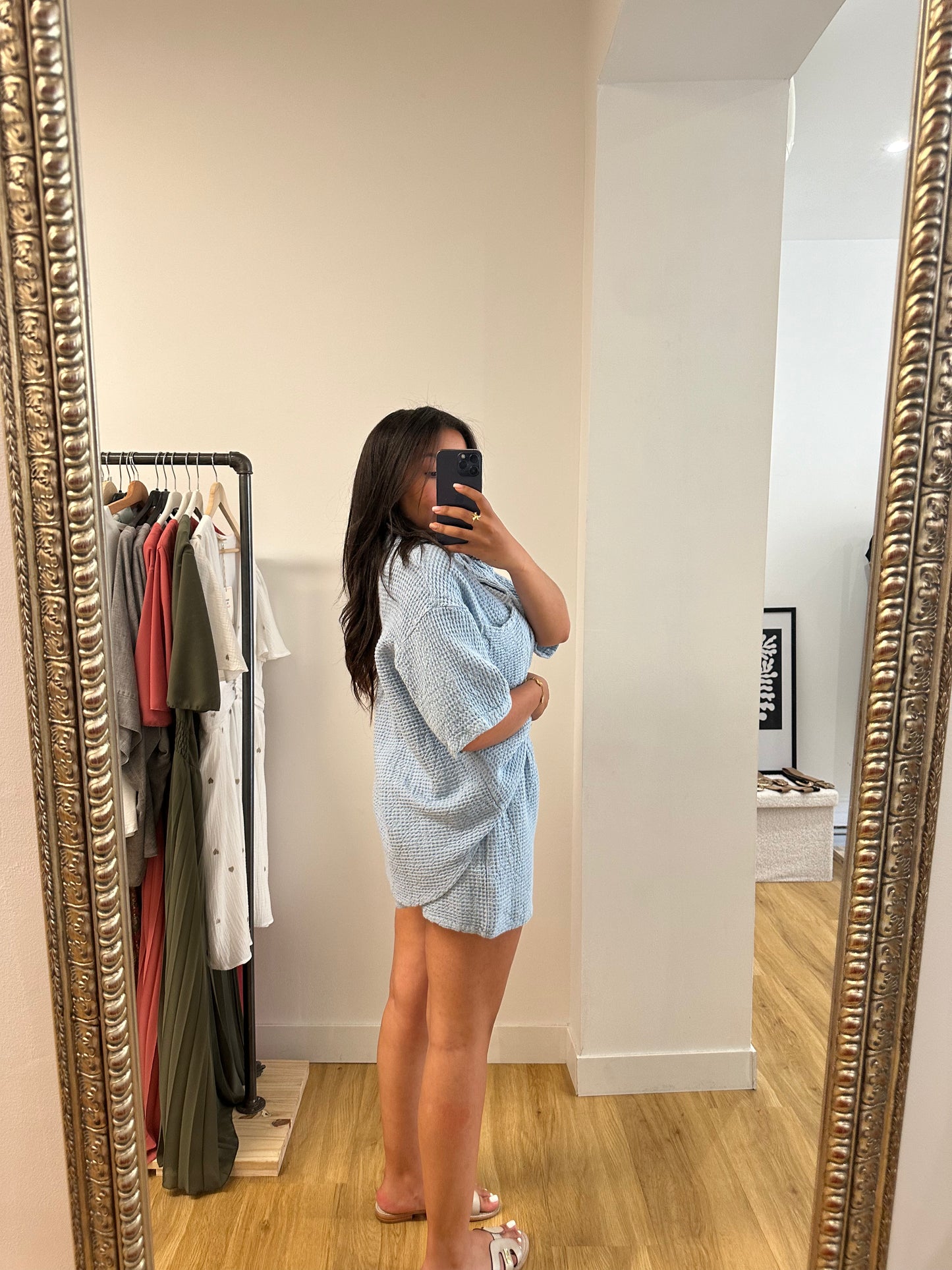 Ensemble gaufré - bleu