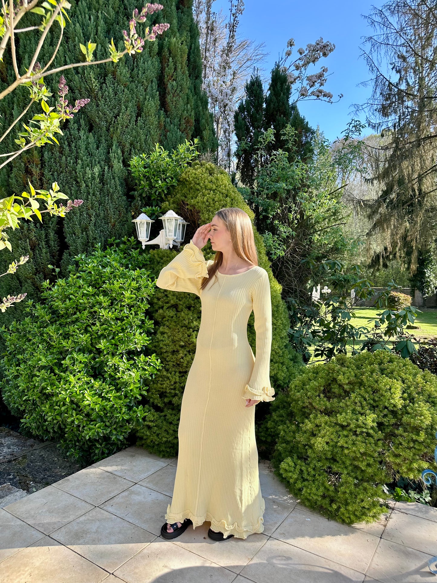 Robe en maille Clothilde - jaune