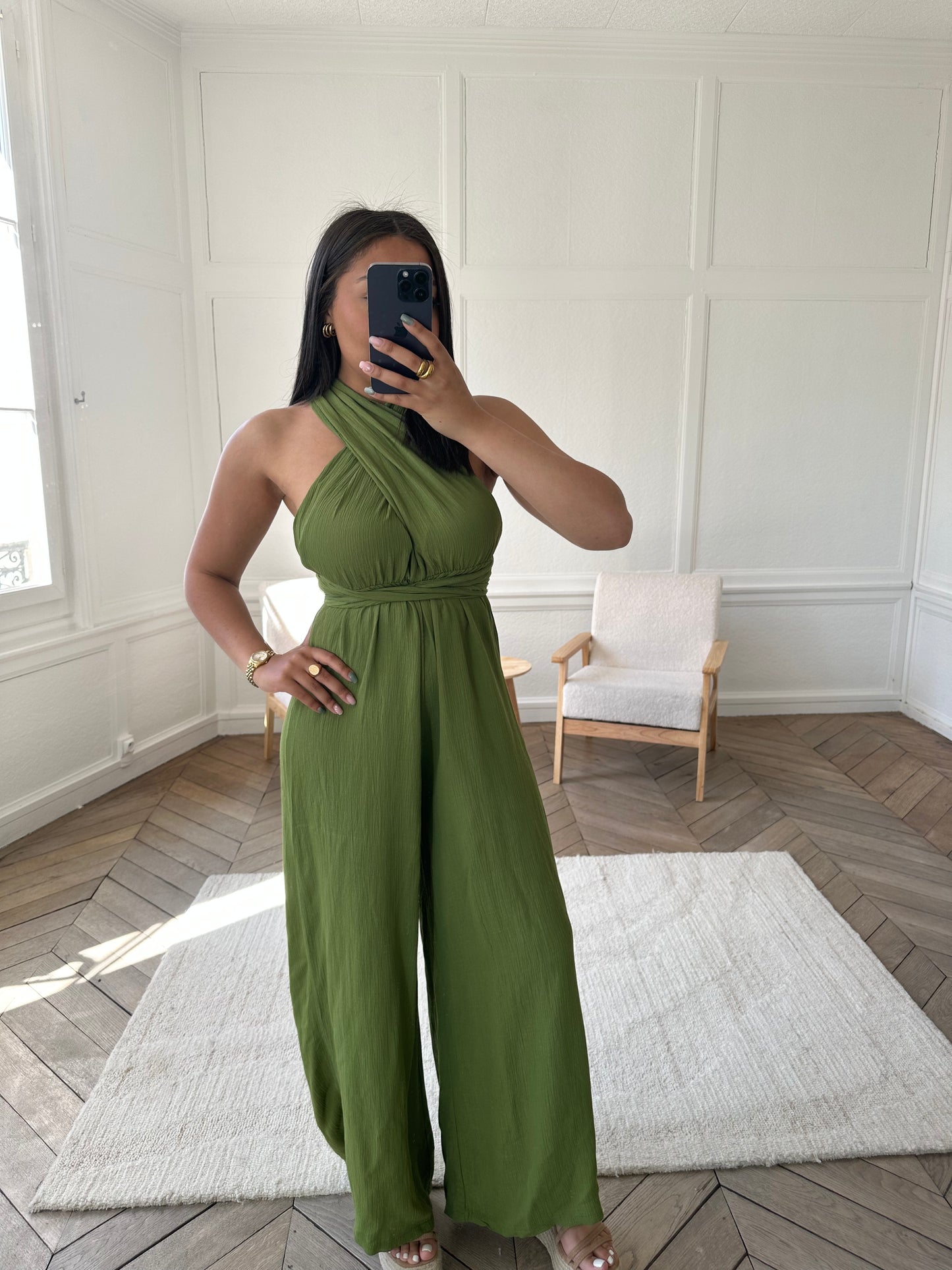 Combinaison à nouer longue - vert