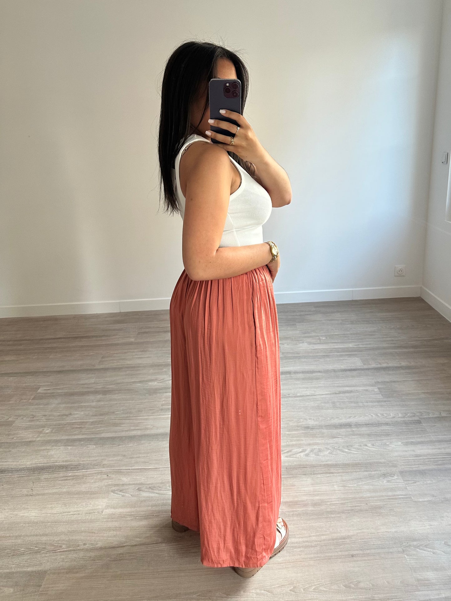 Pantalon fluide - terracotta