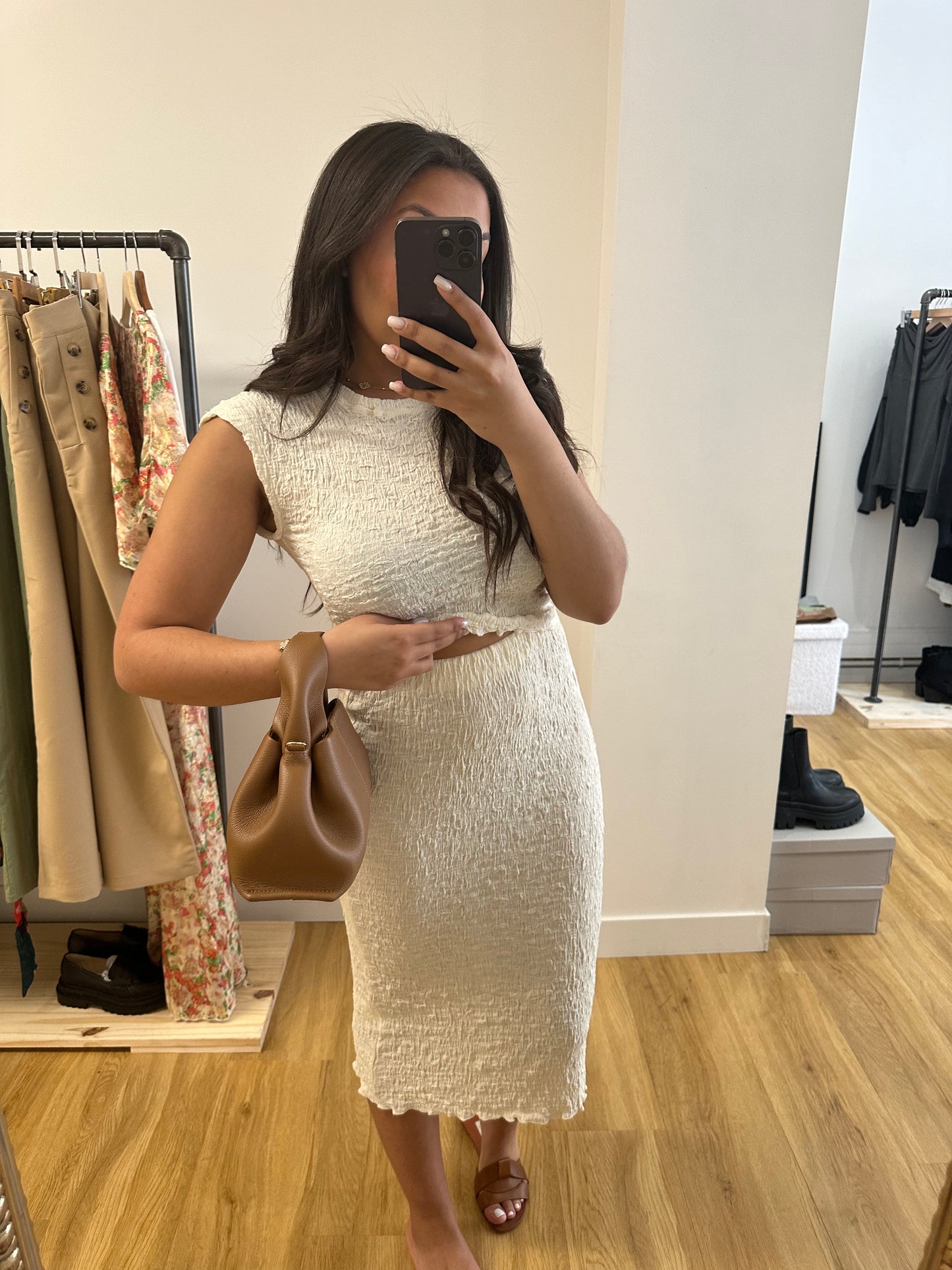 Ensemble gaufré blanc