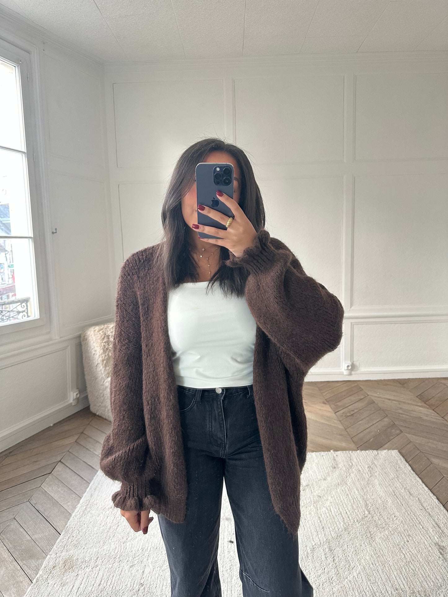 Gilet oversize Léonie - marron