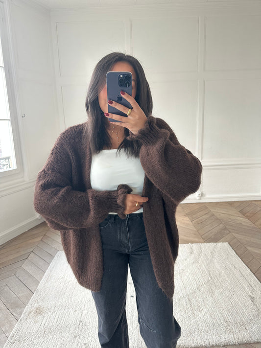 Gilet oversize Léonie - marron