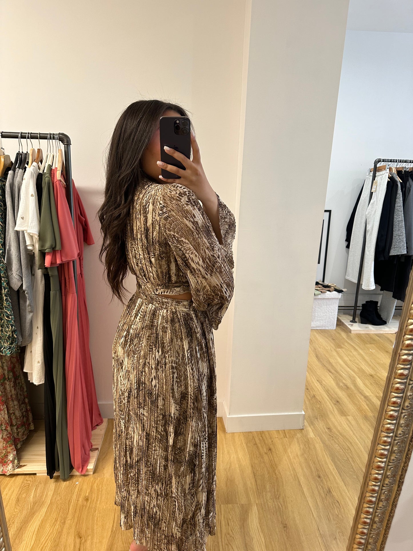 Robe à découpes serpent - marron