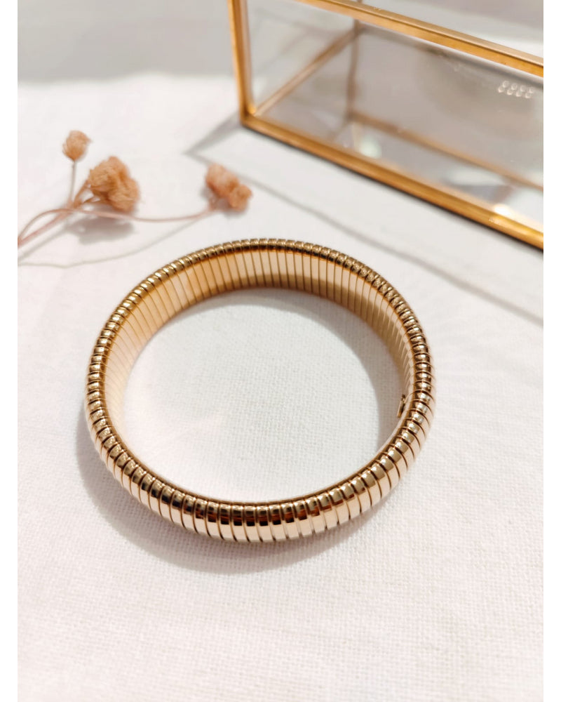Bracelet jonc maille doré