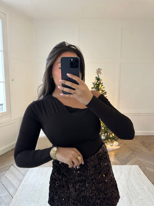 Top asymétrique - marron