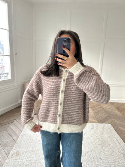 Gilet rayé Idalia - beige