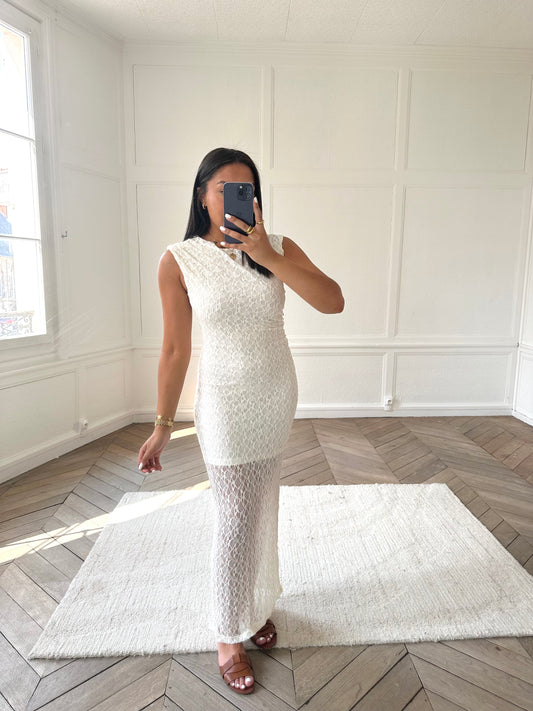 Robe dentelle Julie - crème