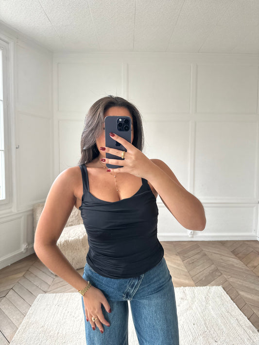 Débardeur drapé Angie - noir