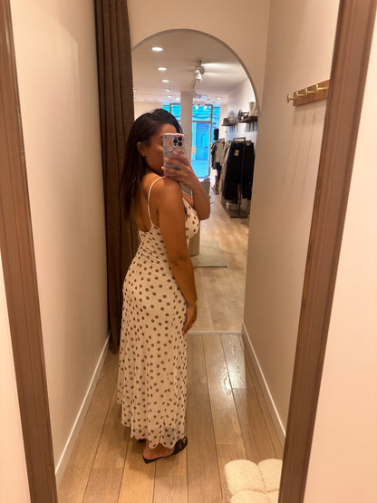 Robe à pois - beige
