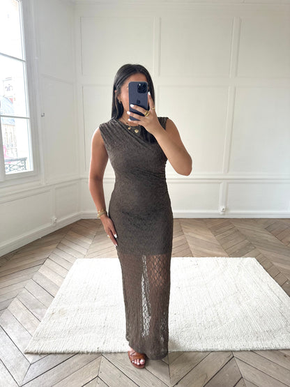 Robe dentelle Julie - choco