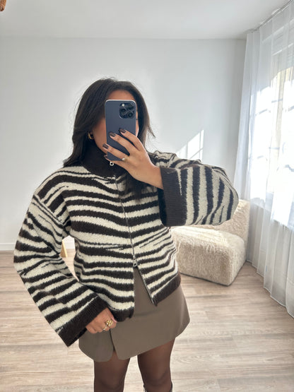 Gilet zebra - marron