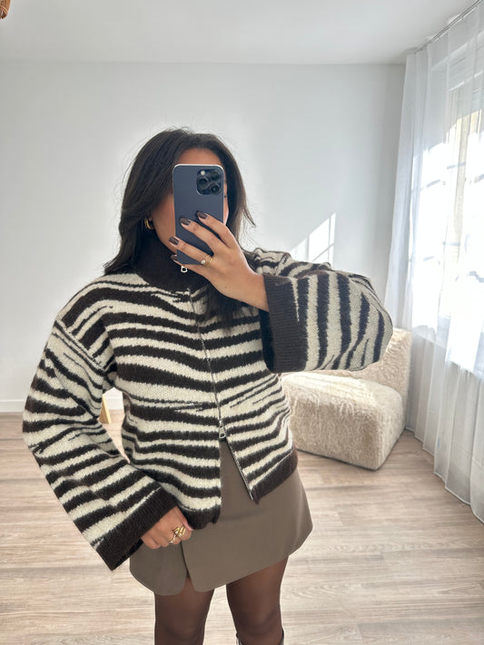 Gilet zebra - marron