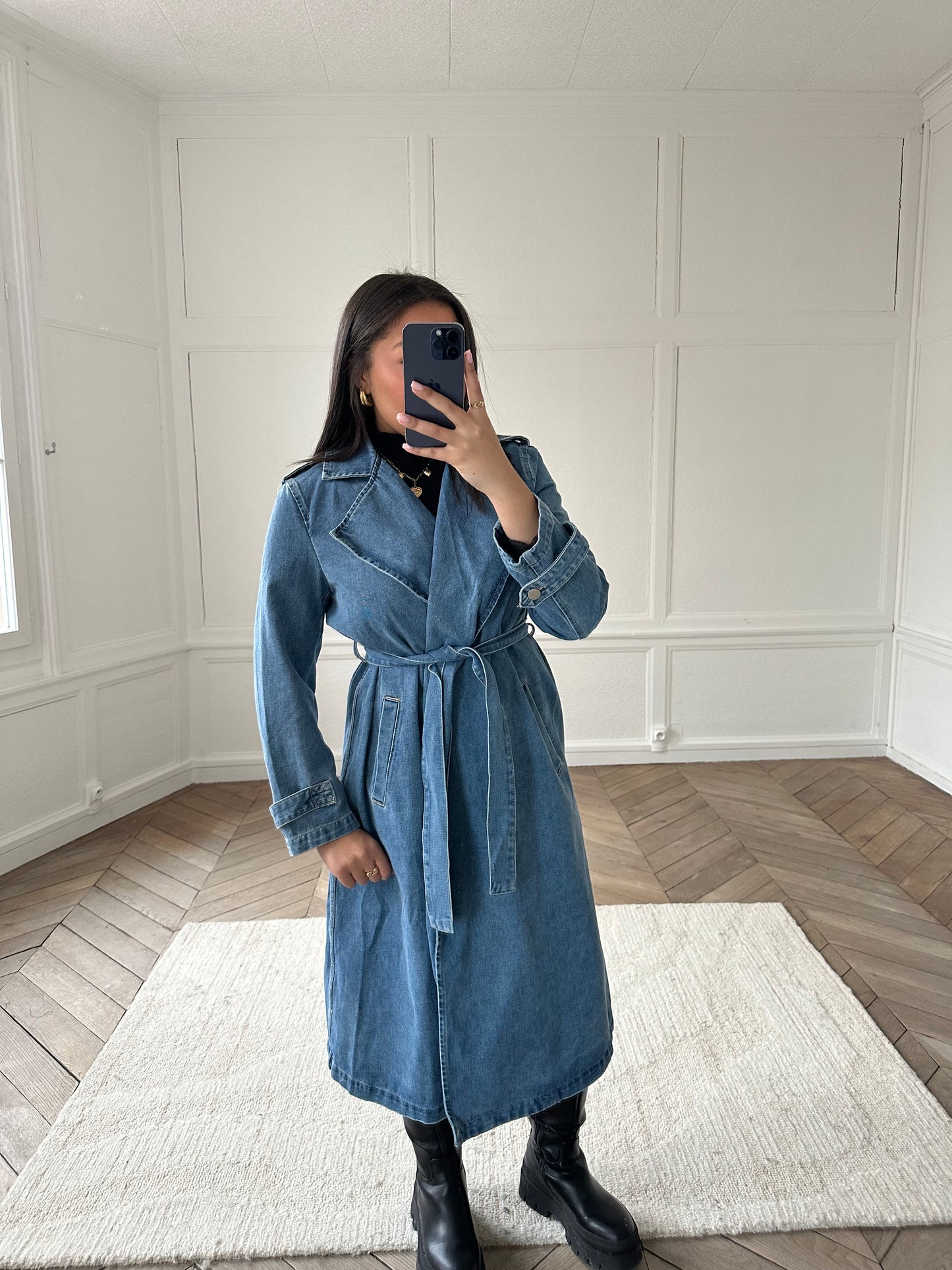Trench en jean - bleu
