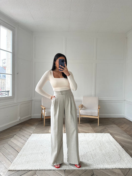 Pantalon palazzo Tania - beige