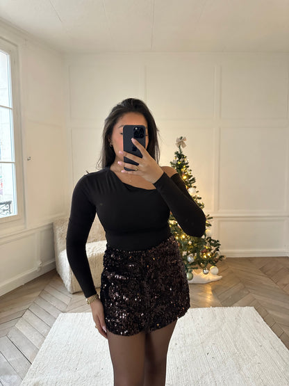 Jupe-short à sequins & dessins