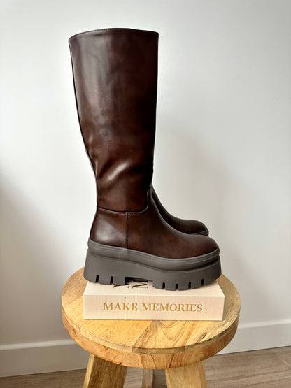 Bottes à semelles épaisses - marron