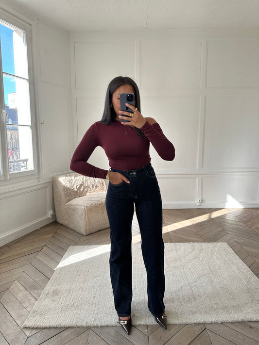 Jean wide leg brut