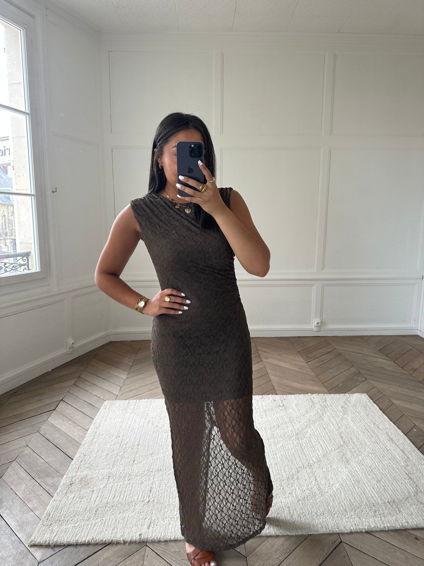 Robe dentelle Julie - choco