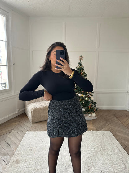 Jupe-short effet tweed Lana