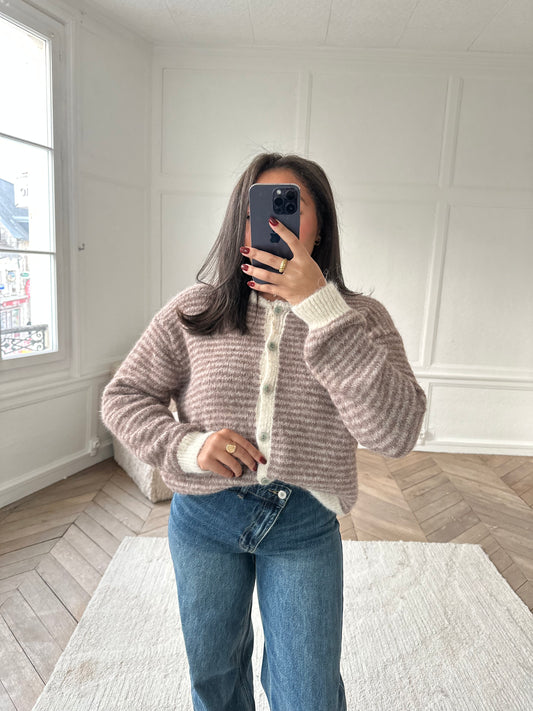 Gilet rayé Idalia - beige